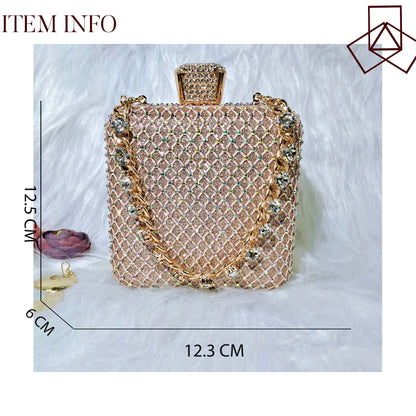QSGFC Crystal Decoration Style Wine Glass Heel Shoes Friends Party Shoes Nigerian Fashion Peach Ladies Shoes And Bag For Party