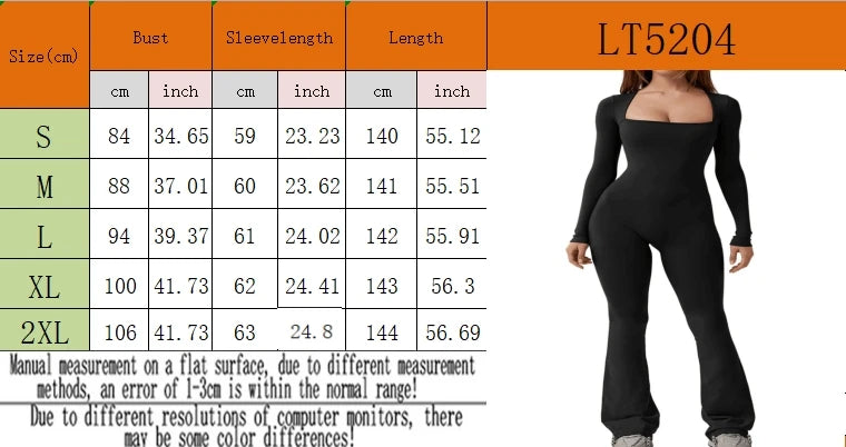 Foreign Trade Women's Long Sleeved Waist Cinching and Waist Lifting Square Collar Wide Leg High Elastic Jumpsuit
