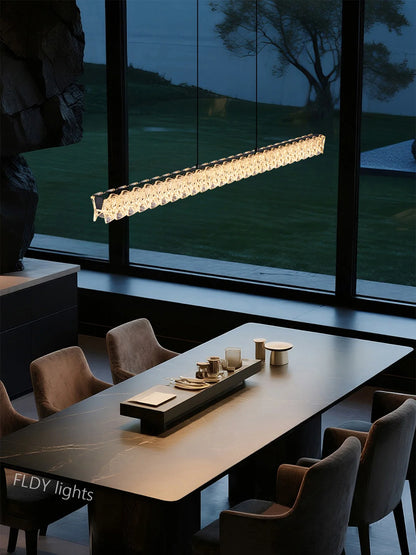 Modern island dining table pendant lights Italian light luxury long strip dining room island bar chandelier Kitchen pendant lamp