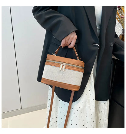 Fashion Round Bucket Bags For Women's Daily Used, Leopard Pattern Crossbody Shoulder Bag For Commuting, Casual Ladies Handbags