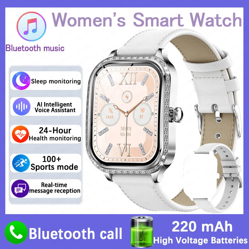 Fashion Women Diamond Watch 1.75 inch 360*360 HD Display Heart Rate Blood Oxygen Monitoring Bluetooth Call Smartwatch 2026 New