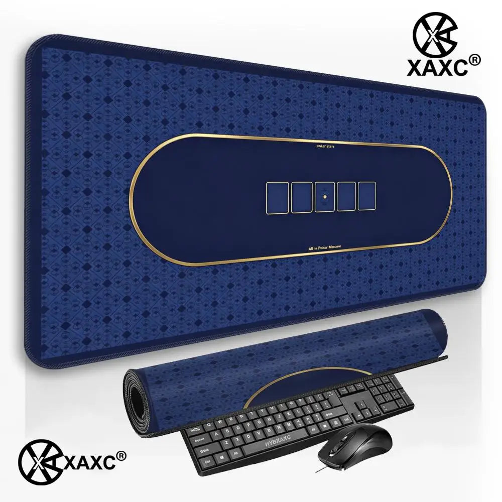 Texas Hold 'Em Poker Design Mouse Pad Desk Mat Gaming Mats Non-Slip Stitched Edge PC Accessories Keyboard Card Mat HYBXXC