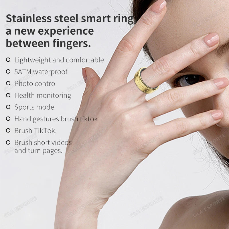 2026 Smart Ring Health and Sleep Tracker Heart Rate Blood Oxygen Monitor Brush Video 5ATM Waterproof Multi Sports Men Women Ring