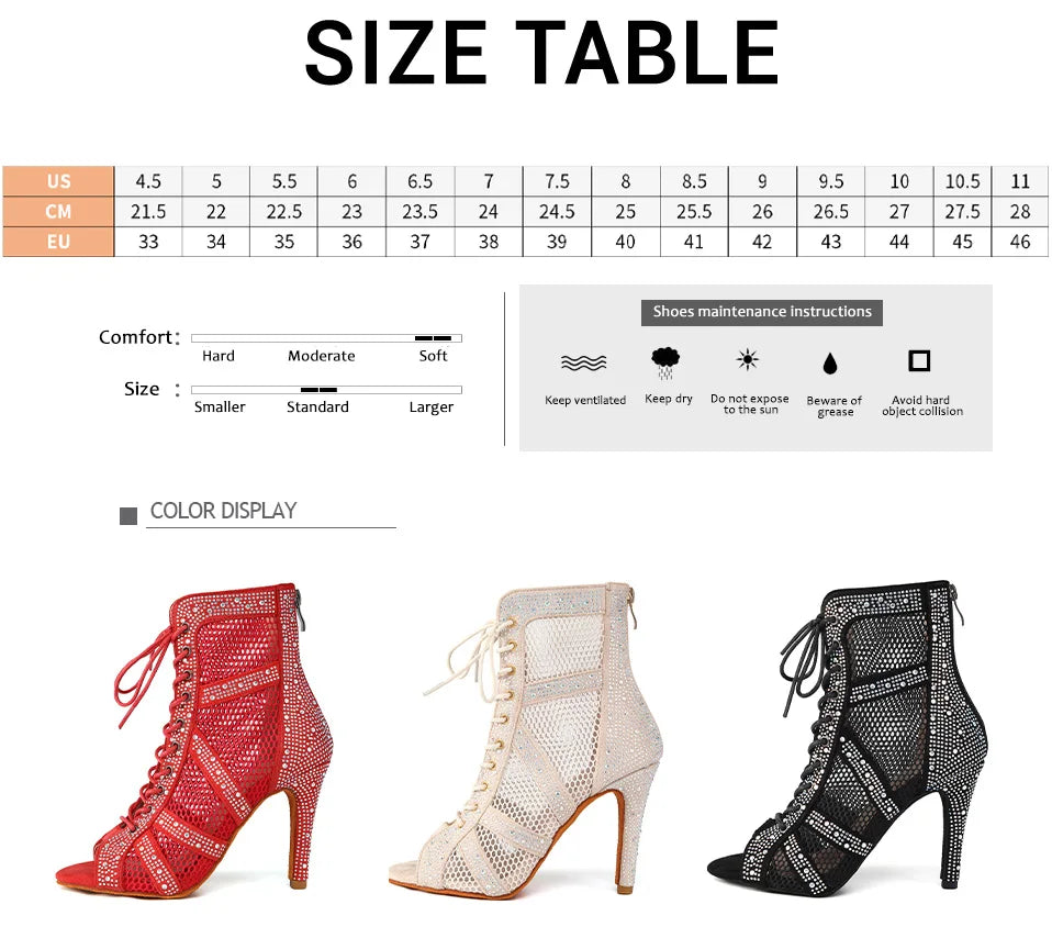 Girls Latin Dance Shoes Women Modern Dance Salsa High-Top Sandals Dance Hall Shoes Ladies Fashion Sexy High-Heeled Suede Boots