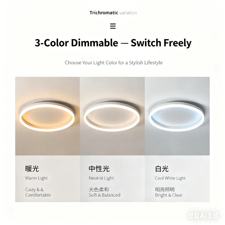 Modern Bedroom led Ceiling Lights Round Remote Control Dimmable led Living Room Ceiling Light White/Black Indoor Ceiling Lights