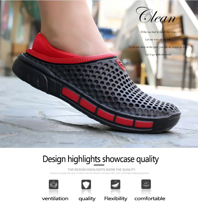 Summer Outdoor Men's Slippers Garden Clogs Male Casual Shoes Fashion Luxury Sandals Comfort Home Soft Slippers 40-47