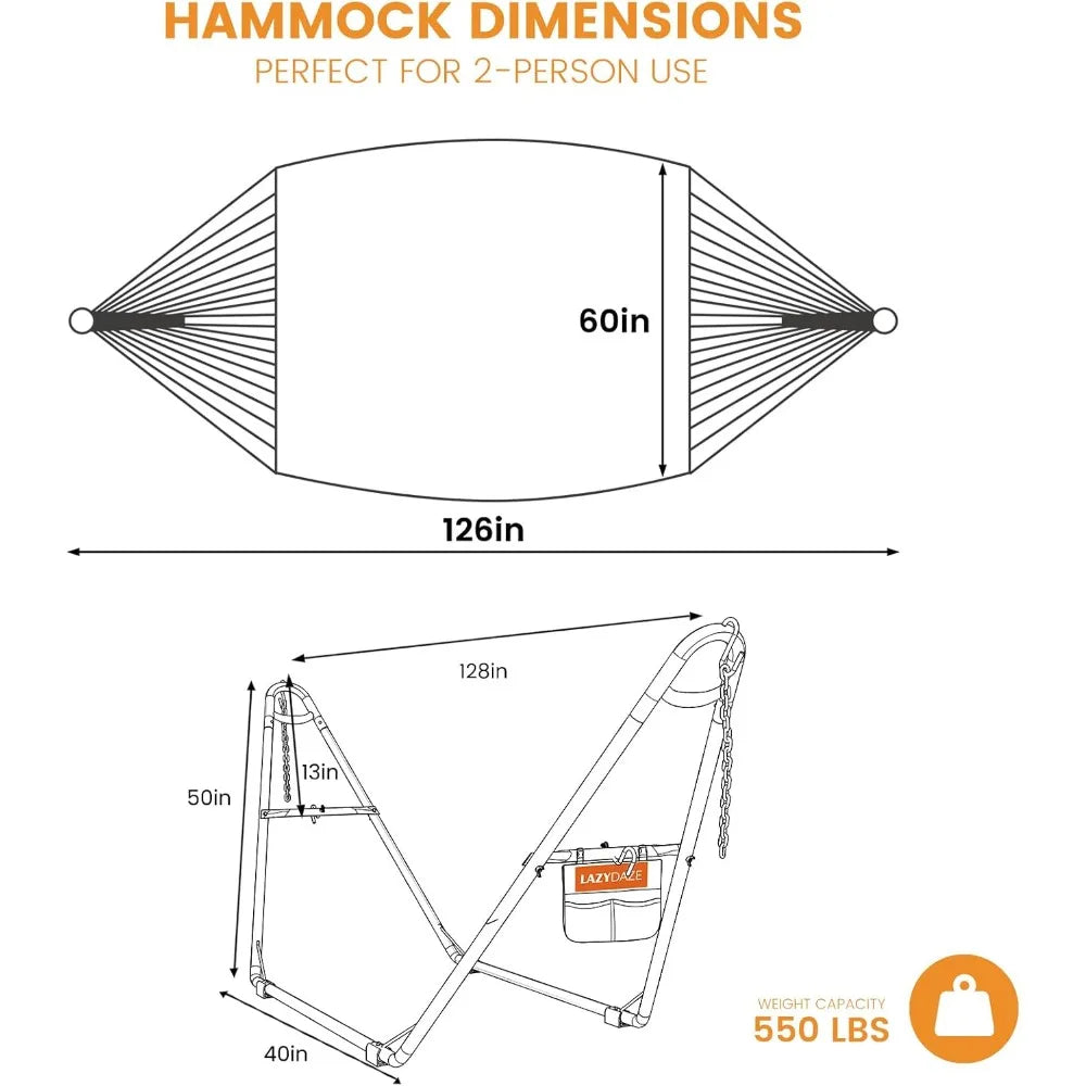 Mayan Hammock with Heavy Duty Steel Stand for Outdoor & Indoor Relaxation