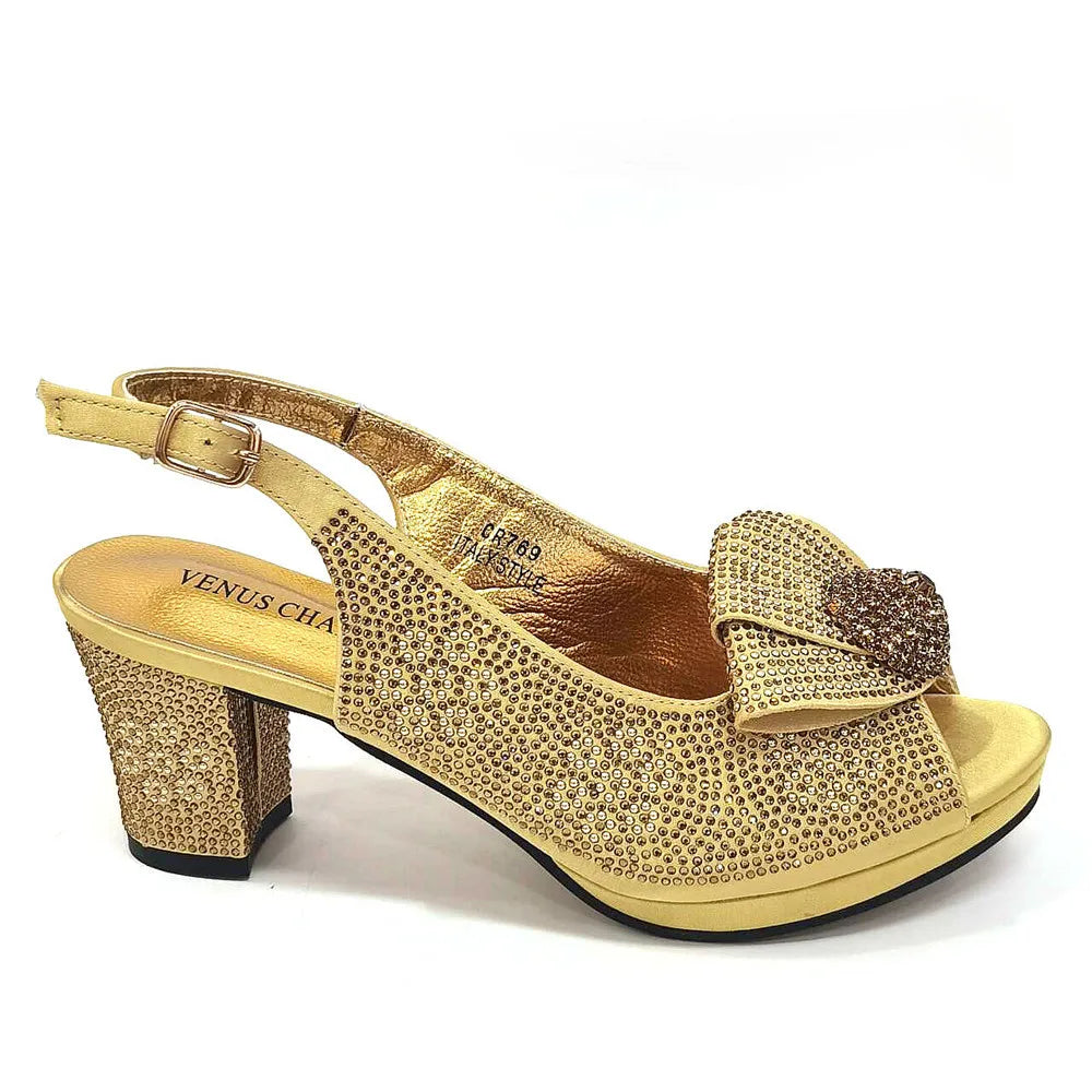 Mature Sweet Spot Good Arrival Peach Color Square Heels Peep Toe Shoes Matching Bag Set For Nigerian Women Wedding Party Pump