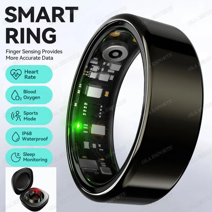 2026 New Smart Ring GPS Motion Modes Remote Control Camera Heart Rate Blood Oxygen/Pressure Outdoor Sports Waterproof Smartring