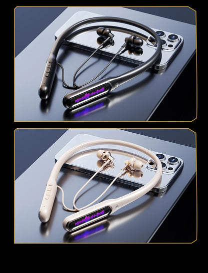 EARDECO Dual Screen Neckband Earphones Bass 5.4 Bluetooth Headphone Sport Wireless Headphones Outdoor Waterproof Dustproof