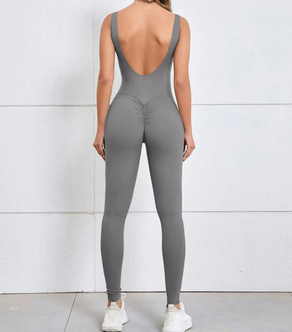Gym Jumpsuit Woman Padding Sports Overalls for Women Push Up Rompers for Woman Clothes Monos Mujer Gray Coffee Navy Black Red