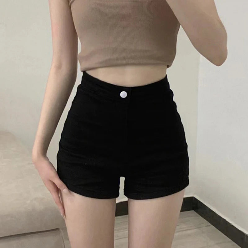 Black Hot Women's Casual Tights Pants Ultra-short High-waisted Slimming Leggings Sexy Petite Summer Shorts