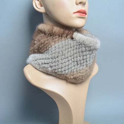 Winter Ring Scarf Women Real Fur Mink Warm Fashion Female Loop Mink Scarves 2026 For Women Knitted Ring Scarfs