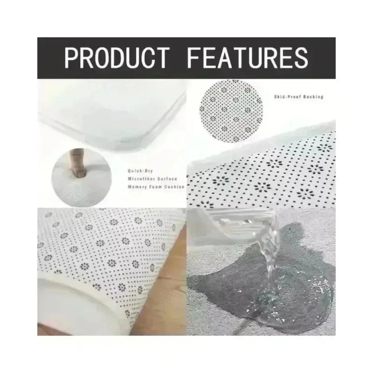Kitchen Carpet Mat Rug - Utensils Spoon & Spice Design with 'BON APPETIT' Quote for Dining Room Home Decoration Floor Mat