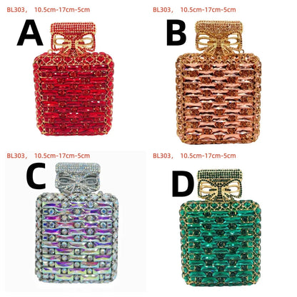 Champagne Bottle Bag Hollow Rhinestone Diamond Evening Bag Party Wedding Banquet Clutch Purse for Women Sac De Marque Luxe Femme