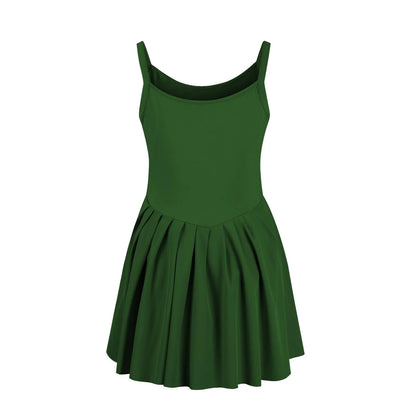 Women Tennis Dress One-Pieces Slim Fit Soft Sports Sets Golf Badminton Skirts Back Cross Tracksuits With Chest Pads Yoga Suits