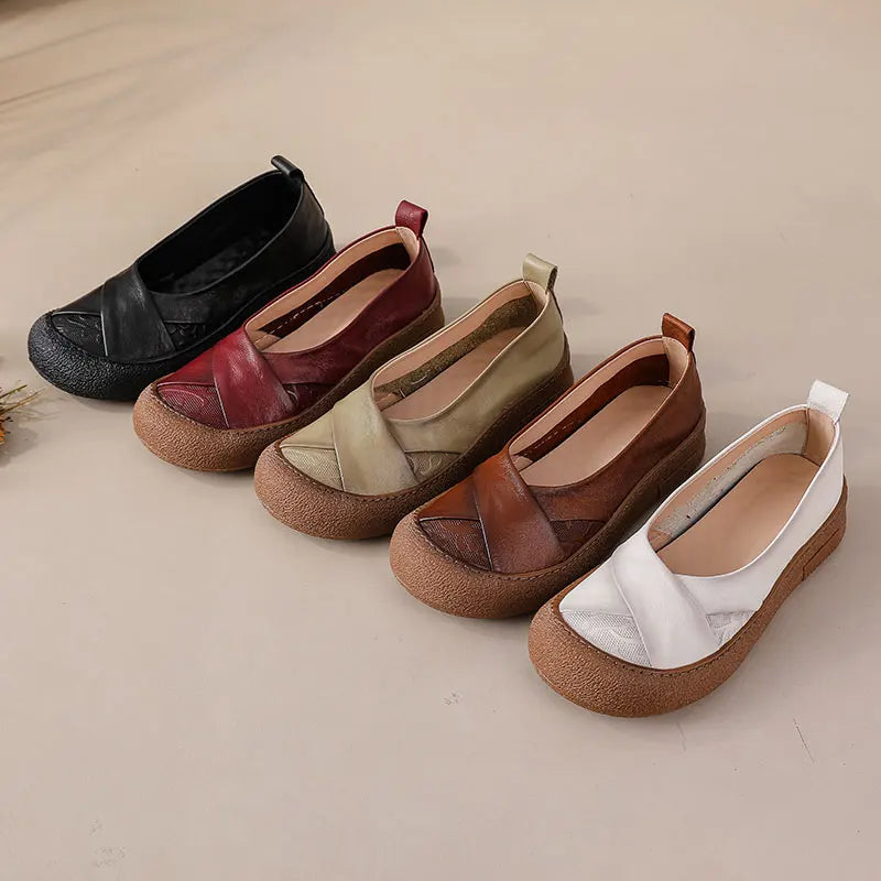 French Retro Split Toe Ballet Flats Women Red Woven Detail Tabi Slip On Shoe Woman Faux Leather Moccasin Daily Work Office Flats