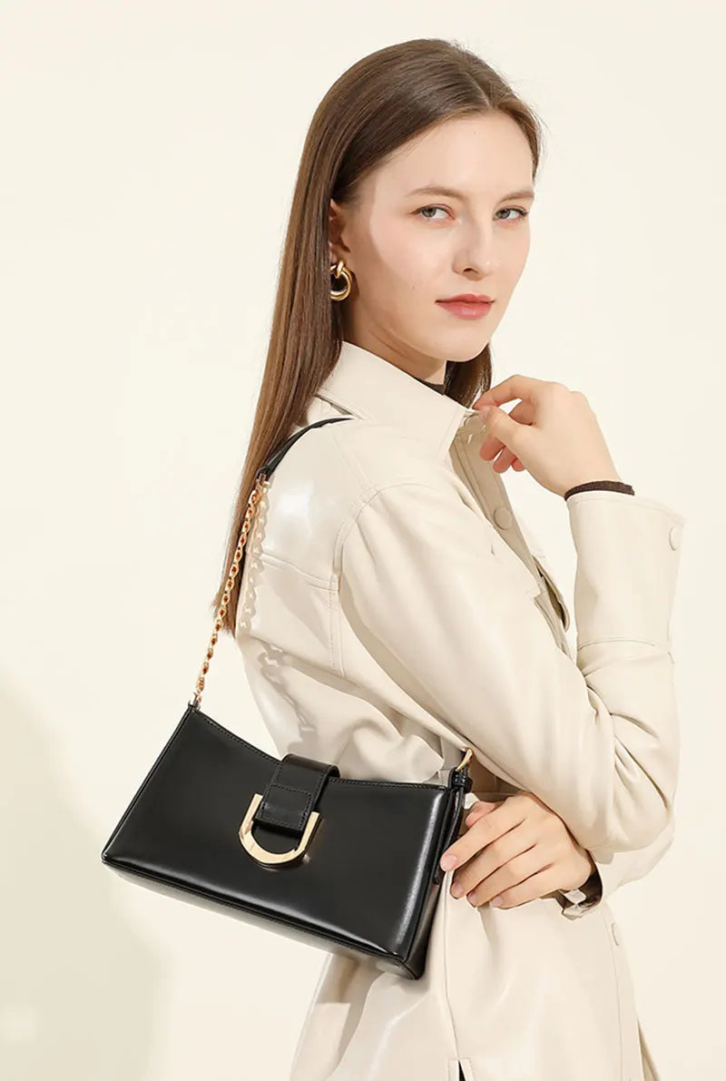 Genuine Leather Women's Bag Luxury Designer Adjustable Shoulder Bags Classic Crossbody Chain Bag Cowhide Fashion Handbags 2979
