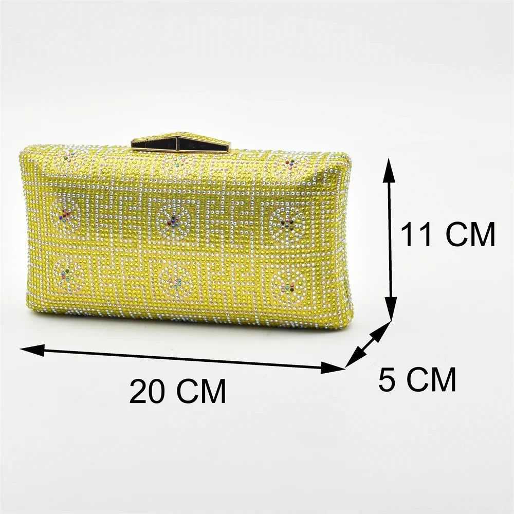 Latest African Shoes and Matching Bags Italian Nigerian Women Wedding Shoes and Bag Set with Rhinestone Luxury Designer Pumps