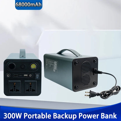 220V/110V 300W Portable Power Station 68000mAh Powerful Emergency Power Supply Outdoor Camping External Spare Battery For Laptop