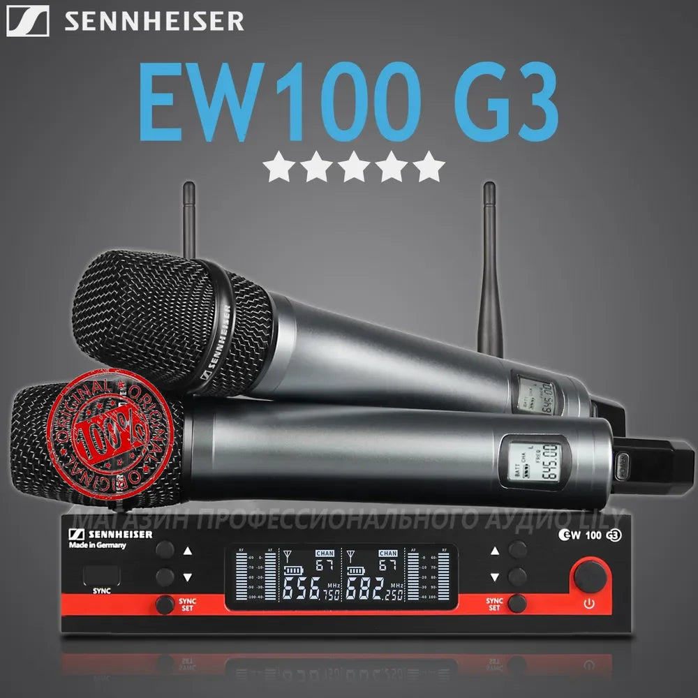 Sennheiser EW100G3 UHF True Diversity Wireless Handheld Microphone System E835 Capsule For Stage Karaoke Wedding Live