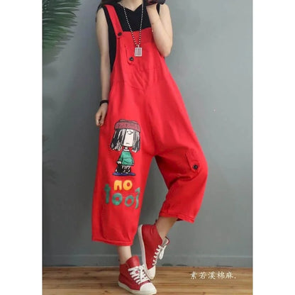Denim Jumpsuits Women Straight Pants One Piece Outfit Women Rompes Loose Korean Style Casual Vintage Playsuits Women Clothing