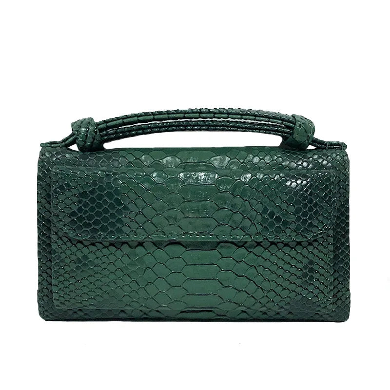 Luxury Snake Pattern Chain Flap Handbags Evening Clutches Crossbody Messenger Shoulder Bags Women Female Ladies Luxurious Purses