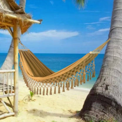 Hammock Outdoor Camping Leisure Canvas Thickened Swing Hammock Anti-rollover Perfect for Garden Patio Backyard