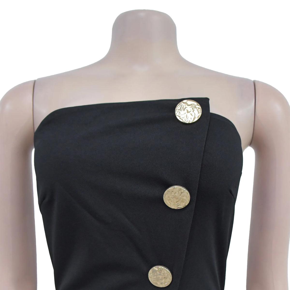 Sexy Backless Strapless Jumpsuit Summer Women Fashion Solid Button Sleeveless Slim Fit Wrap Hip Jumpsuits Elegant Office Romper