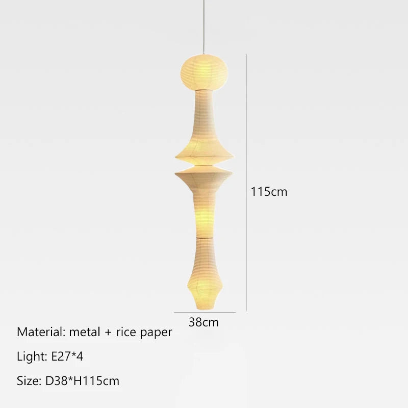 Nordic Wabi Sabi Wind Rice Paper Led Pendant Lights Living Room Bedroom Bedside Lamp Duplex Loft Clothing Store Decor Chandelier