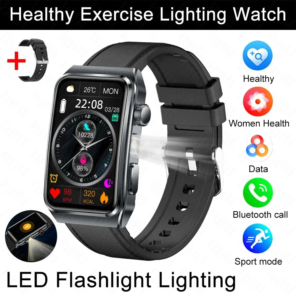 2025 New Nursing Grade ECG+PPG Pulse therapy Smartwatch Men Blood lipid Uric acid Bluetooth call Health Bracelet For Android iOS