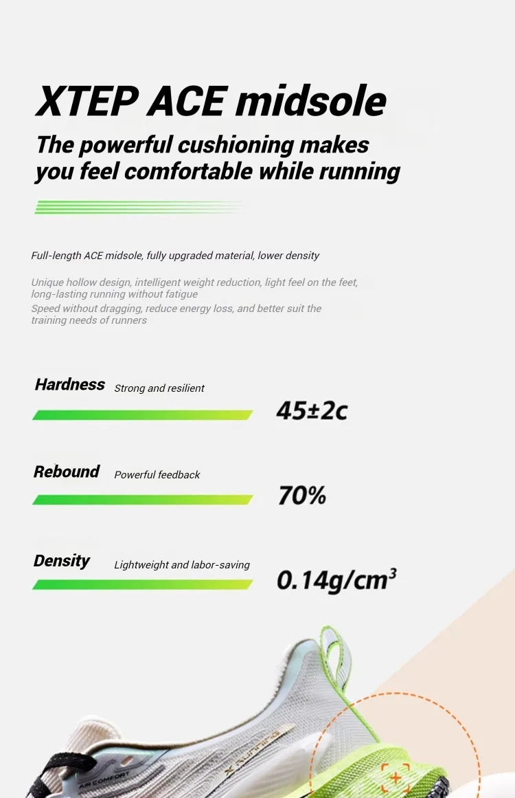 Xtep 2000km 3.0 Running Shoes For Women 2025 Spring Sneakers Cushioning Training Jogging Wear-Resistant Lightweight 875118110034