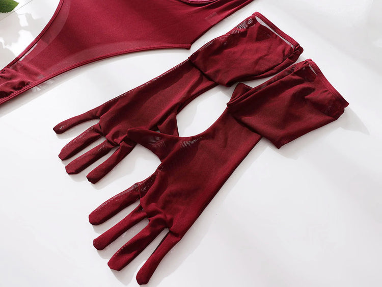 Sexy Jumpsuit With Lace Transparent Mesh Gloves Women Rompers Clothing Body Suits Lace Transparent Sweet Fashion Sexy Korean 5OW