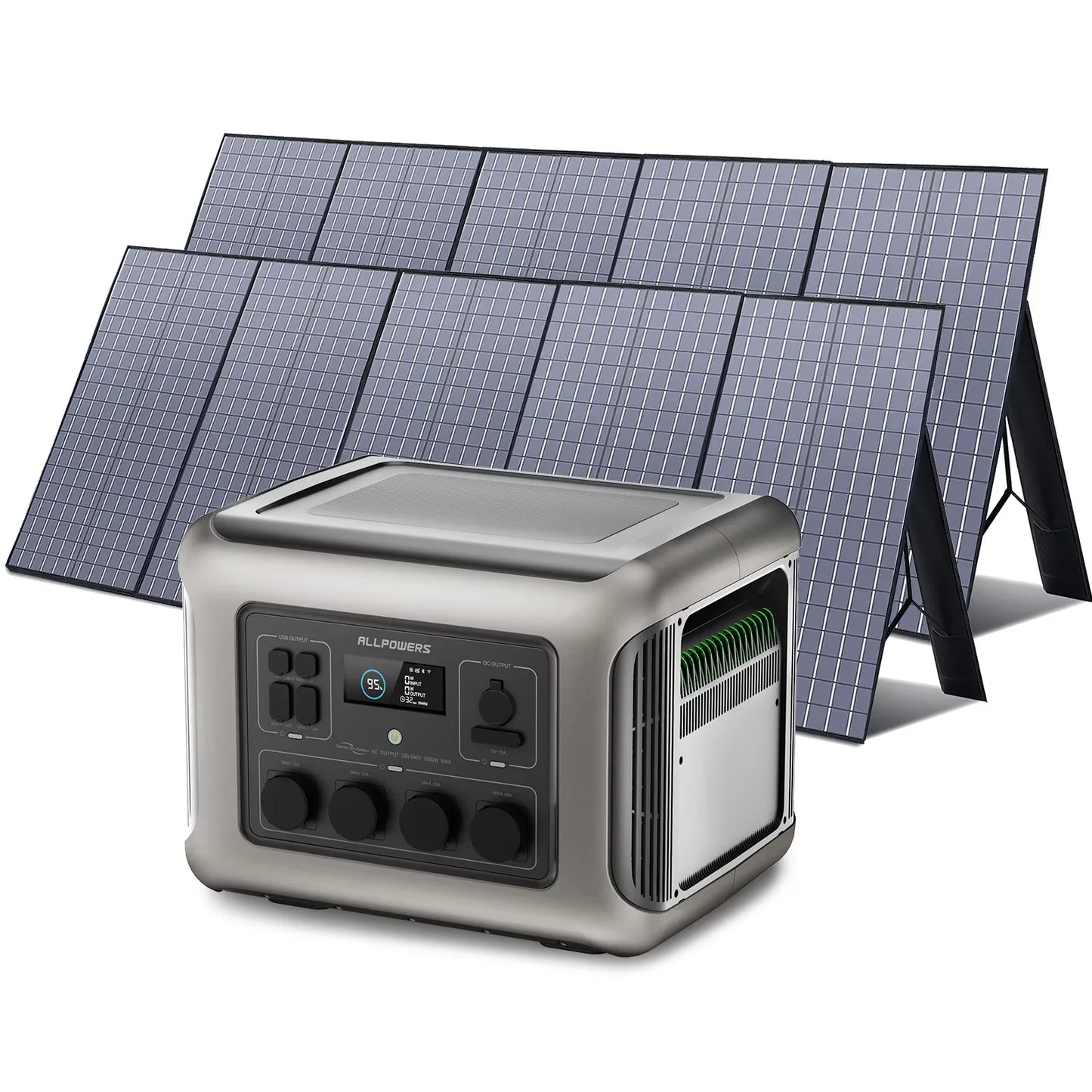 ALLPOWERS R2500 1920Wh LFP Portable Solar Power Station Foldable Solar Panel SP037 400W / 2X400W Solar Charger for RV Camping