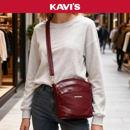100% Genuine Leather Women Messenger Bags Casual Cell Phone Purse with Adjustable Strap Multiple Pockets Crossbody Shoulder Bag
