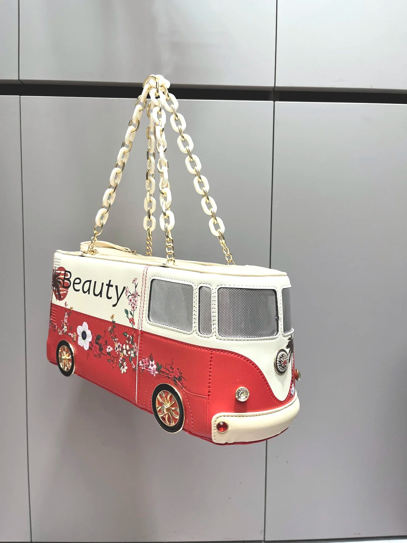 Luxury Designer Purses and Handbags Funny Bus Shape Bag Pu Leather Woman's Bag Purse High Quality Party Wedding Bag