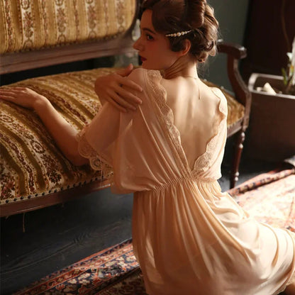 Sexy Lingerie Night Dress Perspective Out Lace Sleepwear Women's Nightgown Nightwear Female Temptation Sleeping Dress Sleep Set