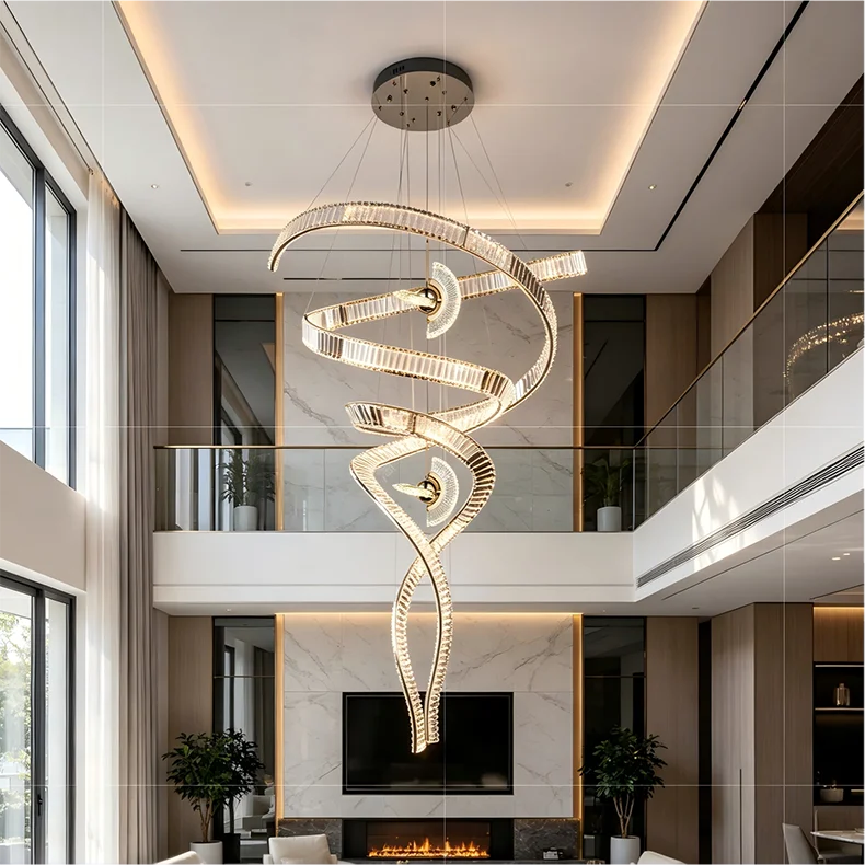 Nordic Home Decoration Stair Chandelier LED Pendant Lights Modern Ceiling Light Indoor Lighting Fixtures For Living Room Bedroom