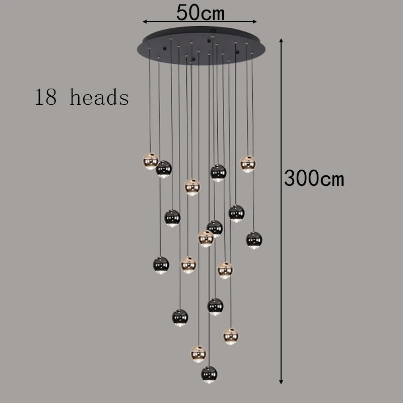 Modern Crystal stair chandelier lights indoor lighting Ceiling lamp hanging light led Chandeliers for living room indoor lightin