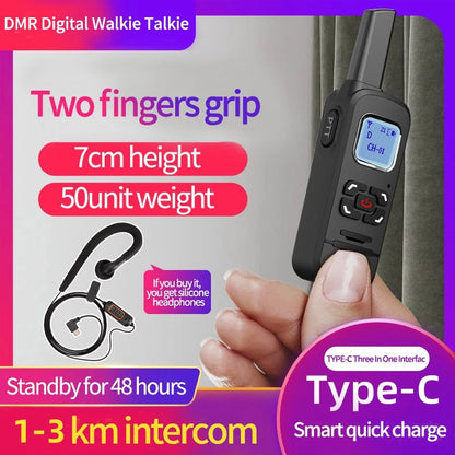 Long Range DMR Digital Analog Walkie Talkie Single Band Dual Time Slot Ham Radios for Emergency Communication