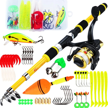 Sougayilang 1.8M Spinning Fishing Rod and Reel Combo 5.2:1 Telescopic Rod with 3BB Fishign Reel Max Drag 5kg Full Fishing Kit
