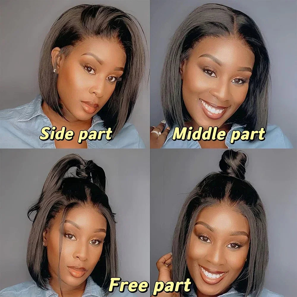 Straight Bob Wig Short 100% Human Hair Lace Frontal Wigs 13x4 Lace Front Wig 4x4 Lace Closure Wig Pre Plucked Bob Lace Wigs