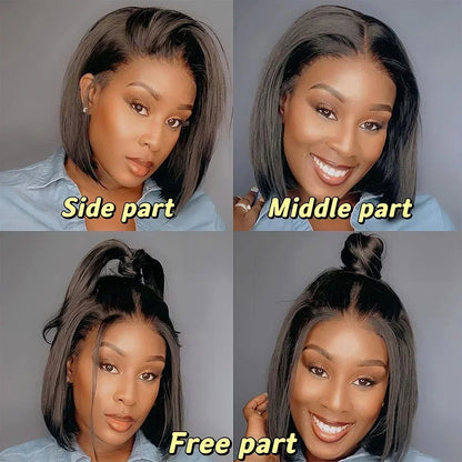 Straight Bob Wig Short 100% Human Hair Lace Frontal Wigs 13x4 Lace Front Wig 4x4 Lace Closure Wig Pre Plucked Bob Lace Wigs