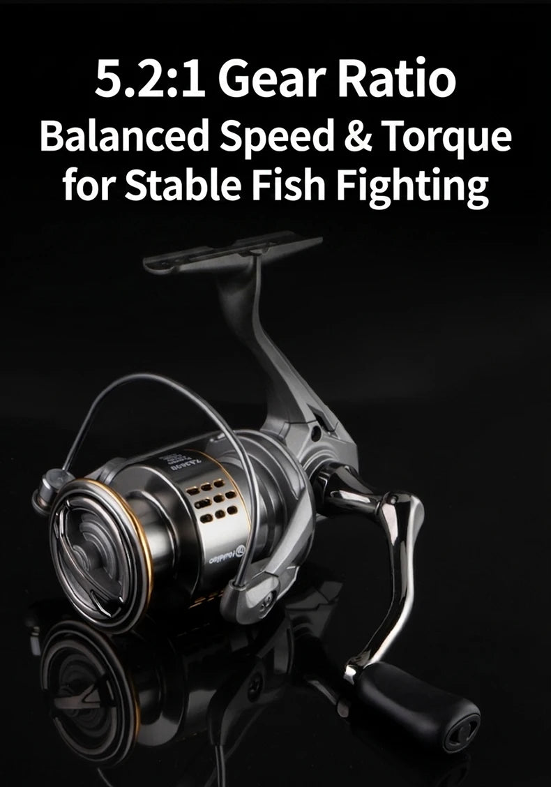 Huidiao ZA All-Purpose Spinning Reel 2000-7000 Fishing Reel 16kg Max Drag 5.2:1 Metal Spool/Handle for Freshwater Saltwater