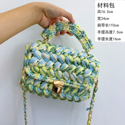 New Rope Woven Women Handbags Designer Knitting Chains Shoulder Crossbody Bag Casual Lady Hand Bags Small Flap Purses