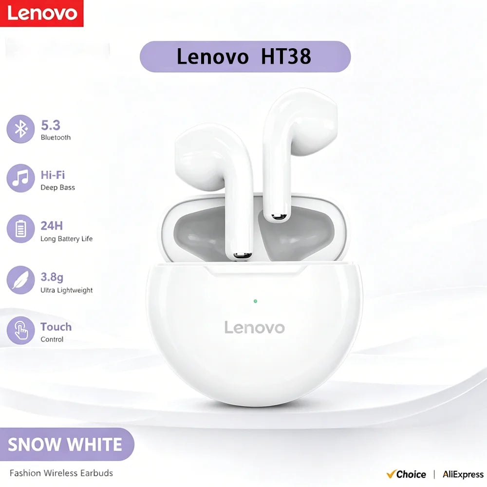 Lenovo Bluetooth Earphones HE05X Wireless Earbuds Magnetic Neckband Earphone Waterproof Sport Headset Mic Noise Cancelling