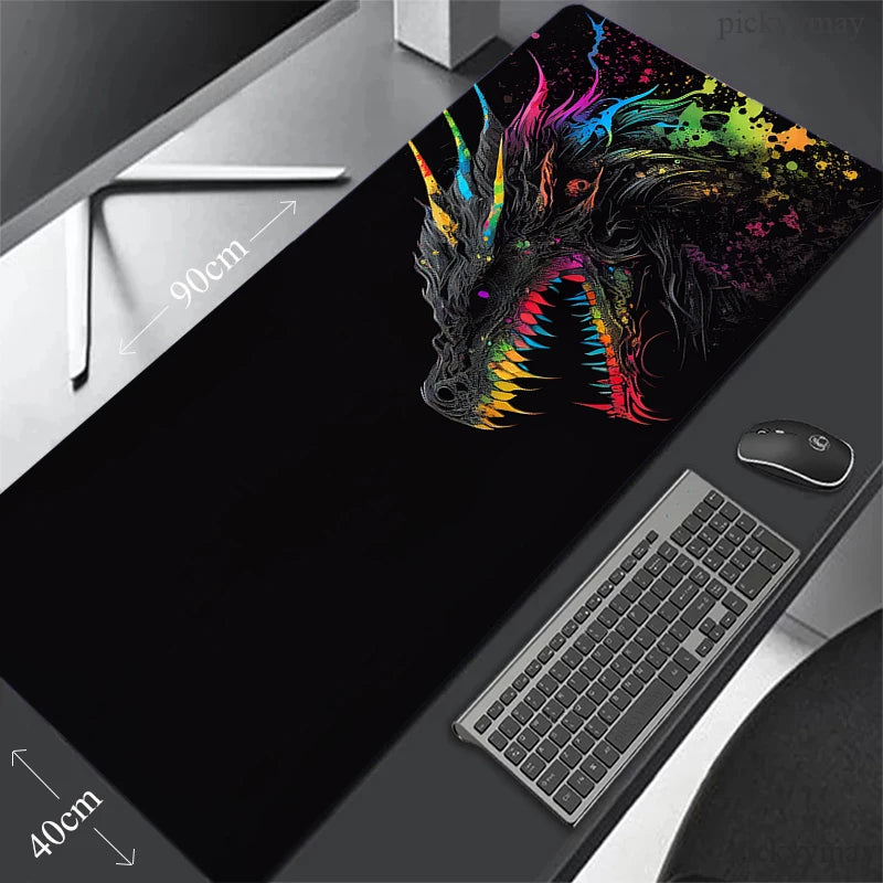 Large Table Carpet Dragon Mouse pad Gamer Mousepad Gaming Mouse Mat Black Desk Mat Soft Computer Desk Pad Waterproof