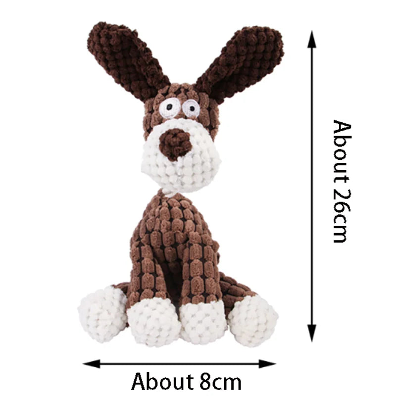 Interactive Cotton Rope Donkey Toy Grey/Brown Plush Sound Pet Training Game for Kittens And Dogs Creative Bite And Play Activity