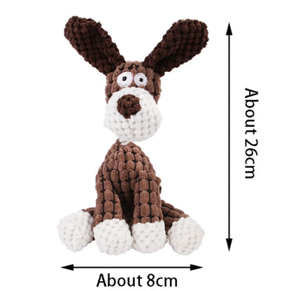 Interactive Cotton Rope Donkey Toy Grey/Brown Plush Sound Pet Training Game for Kittens And Dogs Creative Bite And Play Activity