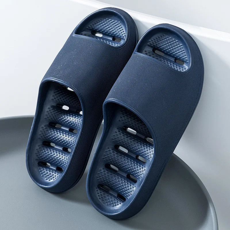 Men's Bathroom Bathing Slippers Women's New Summer Indoor Home Eva Anti-Slip Anti-Odor Couple Shower Leakage Quick-Drying Slippers for Women